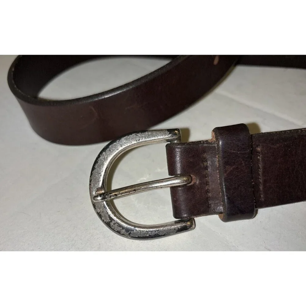 Eddie Bauer Brown Genuine‎ Leather Classic Jean Casual Belt Women's Size M